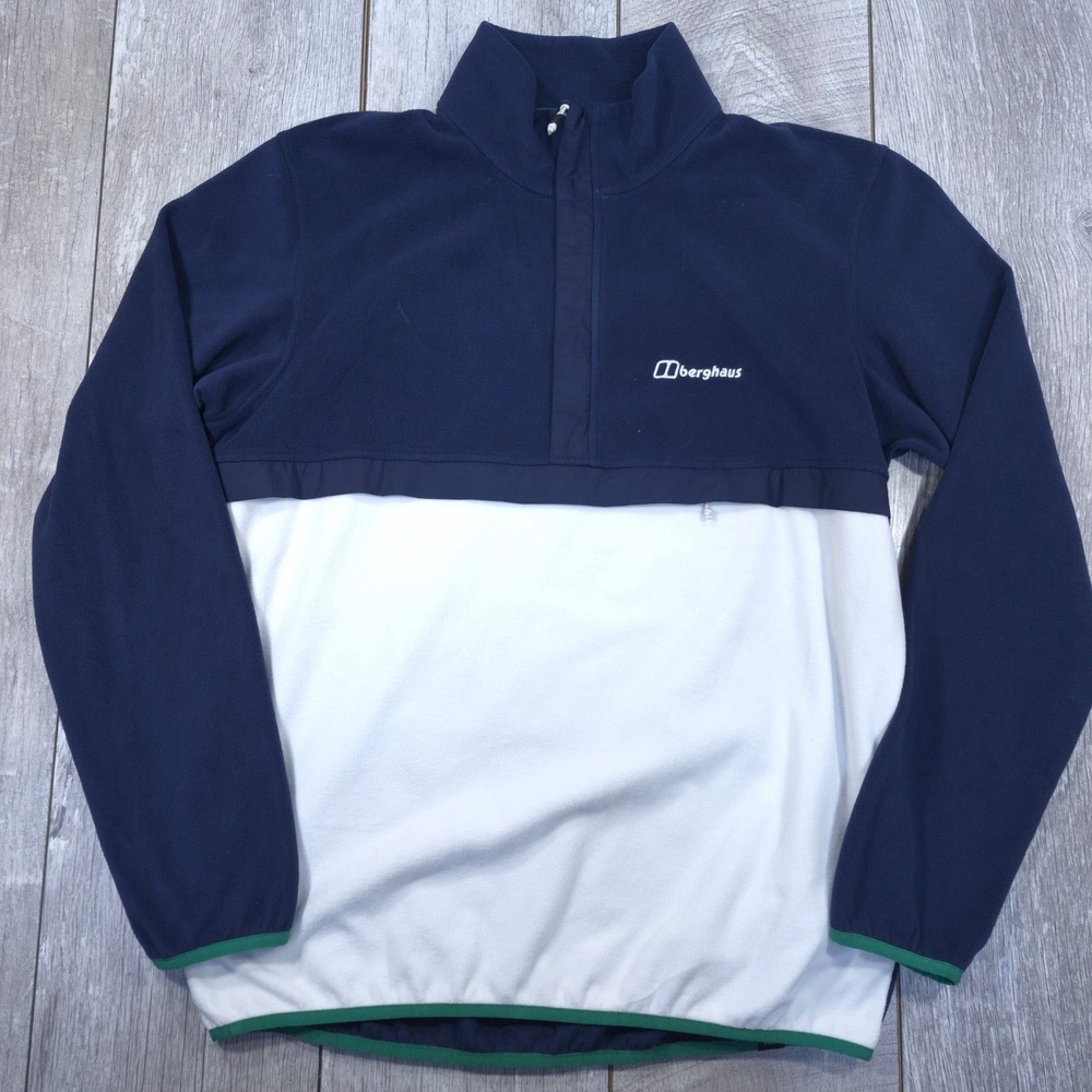 Berghaus Aslam Micro Half Zip Fleece Pullover Mens Large Blue Polartec Sweater